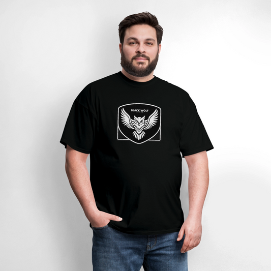 BLACK WOLF OWL TSHIRT - black