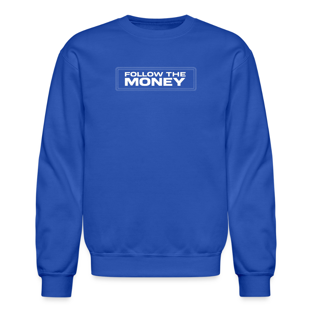 BLACK WOLF FOLLOW THE MONEY CREWNECK SWEATSHIRT - royal blue