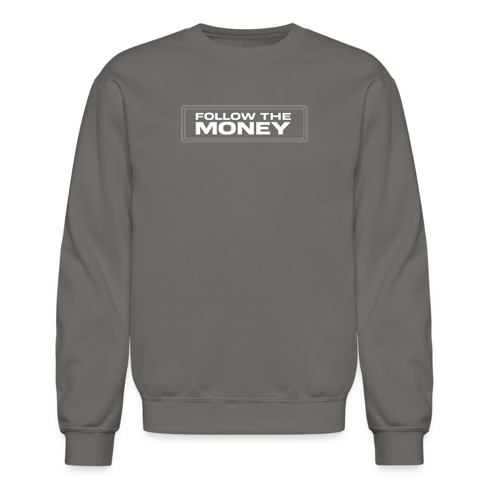 BLACK WOLF FOLLOW THE MONEY CREWNECK SWEATSHIRT - asphalt gray
